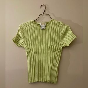 y2k lime green ribbed top
